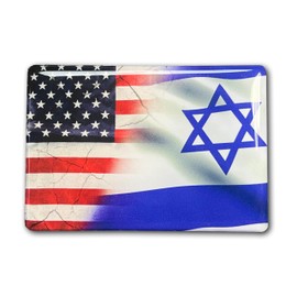 Generic America USA Israel Dual Country Domed Decal Distress Sticker 3D 3.25""x2"" Israel, Hebrew, USA-Israel, Mixed