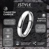 Jstyle 4mm Tungsten Rings for Men Women Hypoallergenic Wedding Band