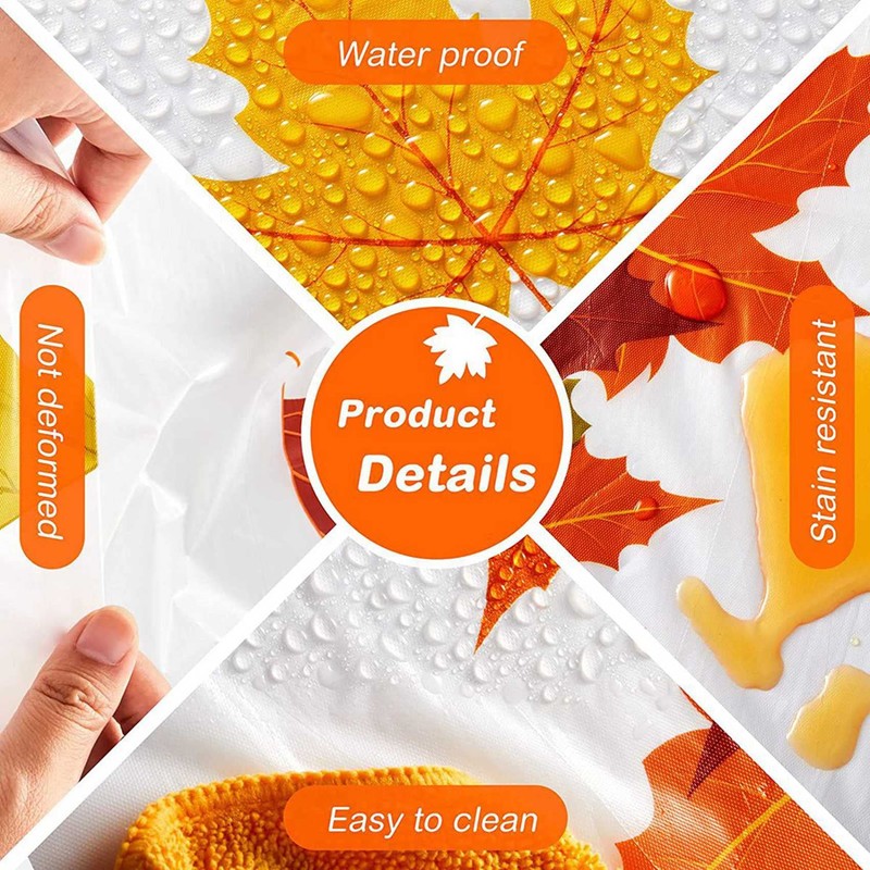 Tuperoymse 3X Thanksgiving Autumn Leaf Tablecloth Autumn Maple Leaf Tablecloth