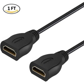 Anbear 4K HDMI Extension Cable 1 FT Female to Female, Gold Plated High Speed HDMI2.0 Extender Double Female HDMI Connector Support 4K@60 HZ,3D