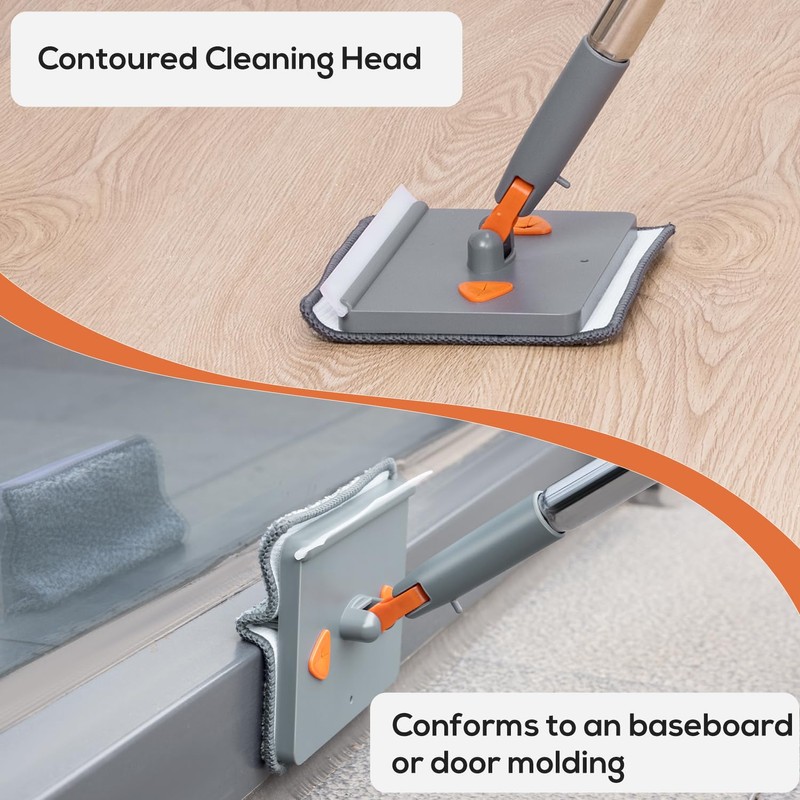 Feeloco Base Board Cleaner Tool,Wall Cleaning Mop with 360° Rotation,