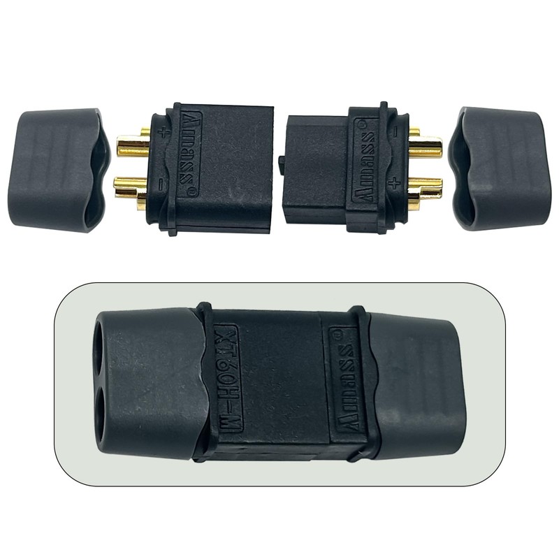 Amass 20 Pair XT60H Bullet Connector Plug Black Male Female