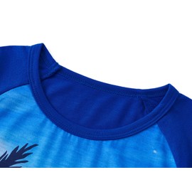 Beezizac Big Boys Pajamas Swim Ring Dino 2-Piece Fun Short Sleeve & Pants PJ Set Kid Cozy Sleepwear Size 18