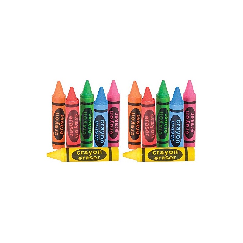 Rhode Island Novelty Crayon Shaped Erasers Assorted Colors 2.5 Inch