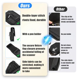 TC77 Scanner Holster for Zebra TC70 TC77 TC72 TC73 TC78 TC51 TC52 TC56 TC57 TC75 TC75x TC70x MC67 M60 Scanner Server Pouch with Metal Belt Clip, Pen Holder & Belt Loop(1PCS)