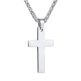 PROSTEEL Stainless Steel Cross Pendants 316L Stainless Steel Crucifix Necklace Chain Prayer Jewelry Cross Necklace