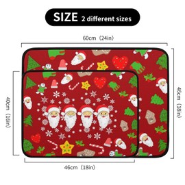 Christmas Santa Claus Dish Drying Mat - 18" x 24" Microfiber Dish Mat Absorbent Drying Pad Heat-resistant Christmas Tree Dish Drainer Mats for Kitchen Countertop