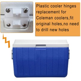 Ansook Cooler Replacement Plastic Hinges & Screws Set - Compatible with Coleman Coolers 5253 6262 6270 Cooler Hinges Replacement - for Rubbermaid Cooler Hinges (Set of 4)