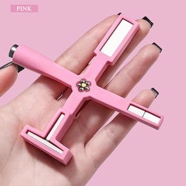 MOLILON 7Pcs Cat Eye Magnet for Nails, 5 in 1 Multi-function Nail Magnet, 5 Stripe Magnet Plates Nail Art Magnetic Cat Eye Gel Nail Polish Magnet Stick for Nail Salon or DIY Supplies - Pink Kit