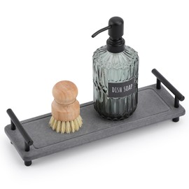 Segbeauty Stone Drying Tray, Water Absorbing Diatomite Tray with Handle for Sink, Kitchen Sink Organizer, Bathroom Soap Holder, Small