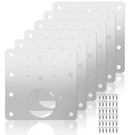 6 Piezas Placa Reparar Bisagras | Kit de Placa de Reparación de Bisagras de Gabinete, Soportes de Reparación de Bisagras, Placa de Fijación de Bisagra Gruesa con Agujero y Tornillos