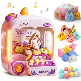 Unicorns Claw Machine for Kids Girls, Mini Arcade Candy Vending Machine, Coin/Countdown/Interactive Cheer, Fidget Stuff Prizes Refill, Egg Grabber Machine Dispenser, Party Toys Gifts for Girls Boys