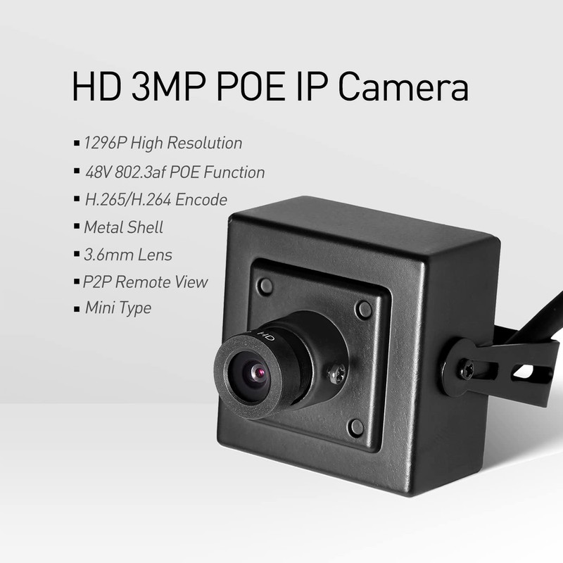 Mini POE IP Camera with Audio, Indoor Security Camera P2P