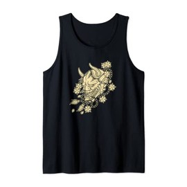 Japanese Tattoo Hannya Devil Mask with Cherry Blossoms Tank Top