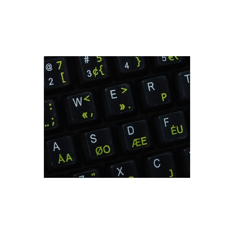 Dvorak Programmer Keyboard Labels Layout ON Transparent Background with Blue,