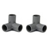 TOP-VIGOR 10pcs 3-Way Elbow PVC Pipe Fitting Furniture Grade 20mm