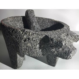 always-quality Made in Mexico Genuine Mexican Manual Guacamole Salsa Maker Volcanic Lava Roc...