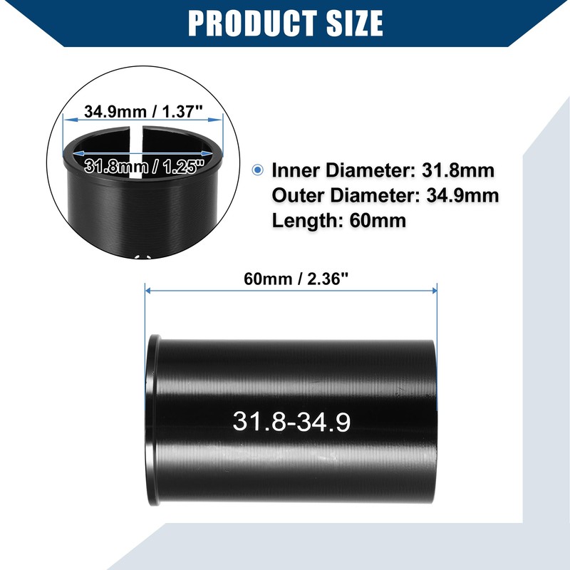 Hihaha Bike Seat Post Tube Adapter Reducing Sleeve 31.8mm to