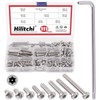 Hilitchi 110Pcs 8Sizes M5 Button Head Torx Security Screws Stainless