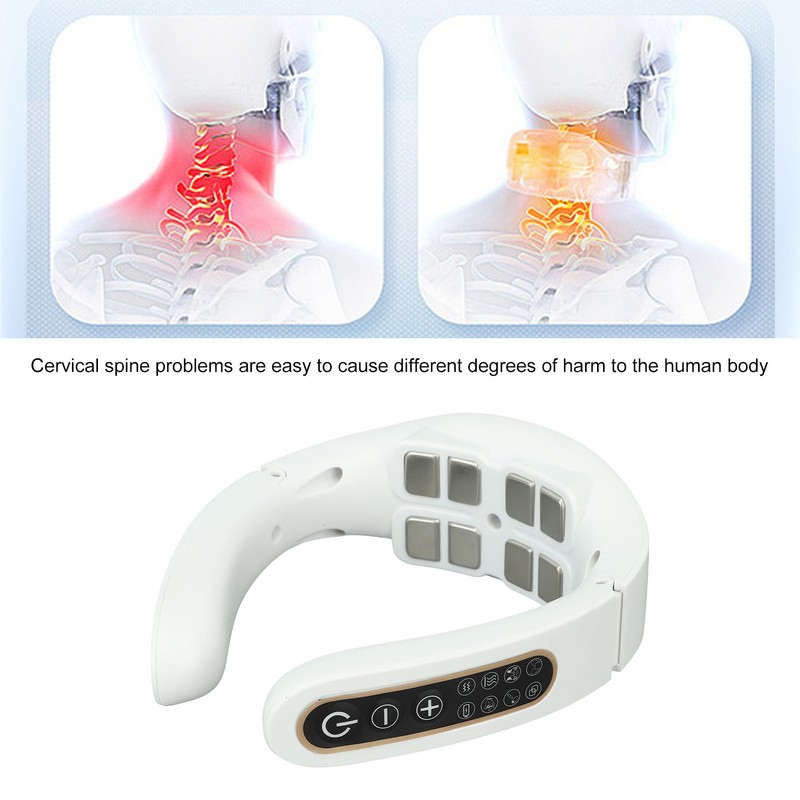 Electric Neck Massager Hot Compress 6 Modes 15 Gears Reduce