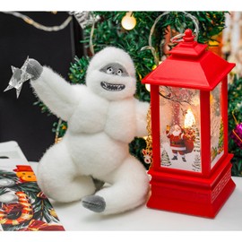 Christmas Tree Topper, Poseable Handmade Abominable Snow Monster Ornament, Funny Monster Christmas Tree Hugger with Star, Christmas Tree Decorations (White)