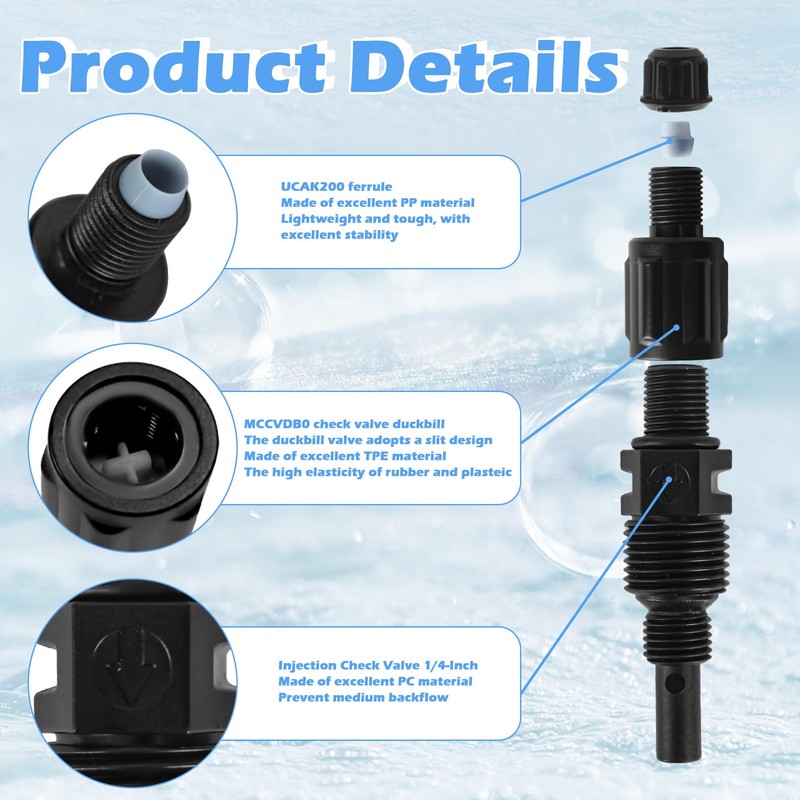 1/4 Inch UCDBINJ Injection Check Valve Replacement for Sten-ner Pump