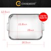 JY COOKMENT Roasting Pan with Baking Rack, 16.5 Inch Stainless