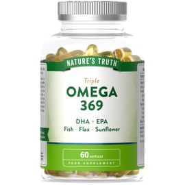 Nature's Truth Triple Omega 369-60 Softgels - DHA & EPA - Fish, Flax and Sunflower Oil