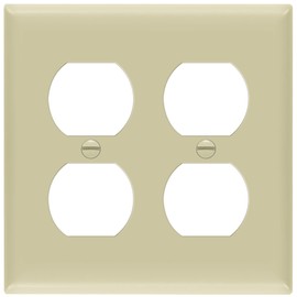 ENERLITES Duplex Receptacle Wall Plate, 2-Gang 4.88" x 4.92", Mid-Size, UL Listed, 8822M-I, Ivory