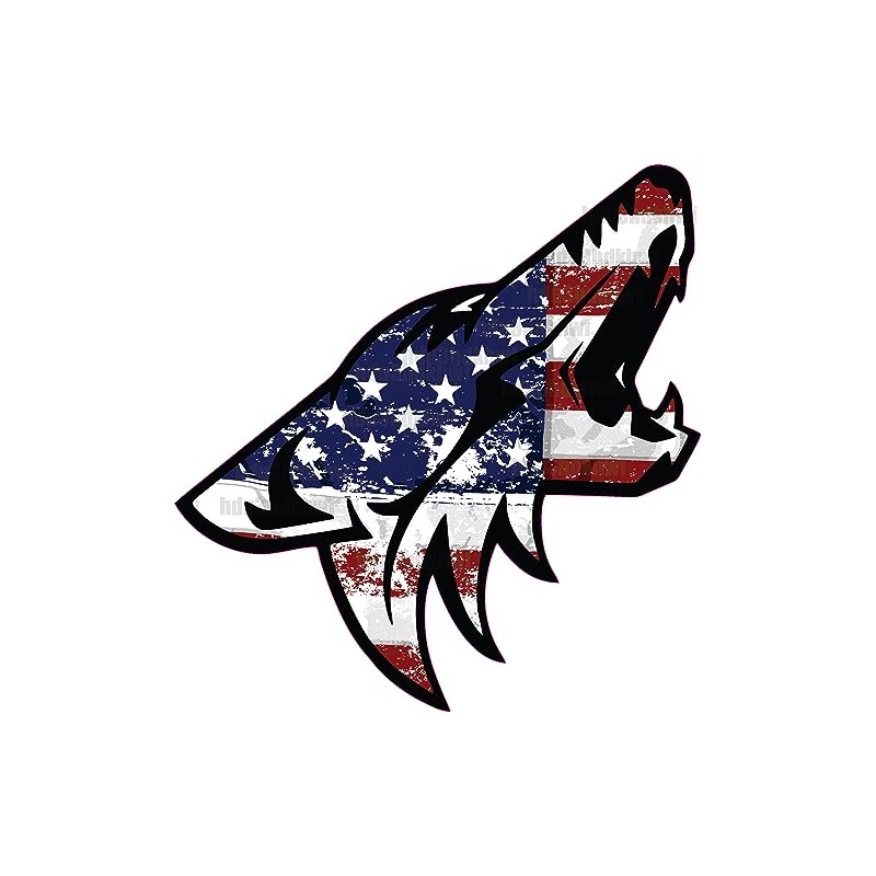 Coyote Full Color Vinyl Decal Sticker Mustang 5.0 USA Flag