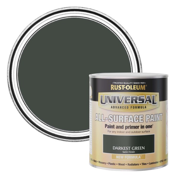 Rust-Oleum Universal Paint Satin Darkest Green 750ml, (RO1030304G1)