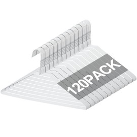 Yuntau 120 Pcs Wire Hangers Bulk Dry Cleaner Hangers 18" Caped Clothing Hangers Suit Hangers Strut Hangers for Dry Cleaners or Home