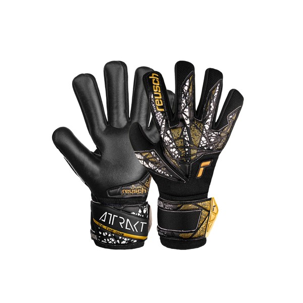 Reusch Attrakt Silver NC Finger Support Adult Goalkeeper Gloves with Evolution Negative Cut and Finger Protection