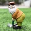 Elenon Funny Garden Golf Gnome Outdoor Statue Decorative, Adorable Flower