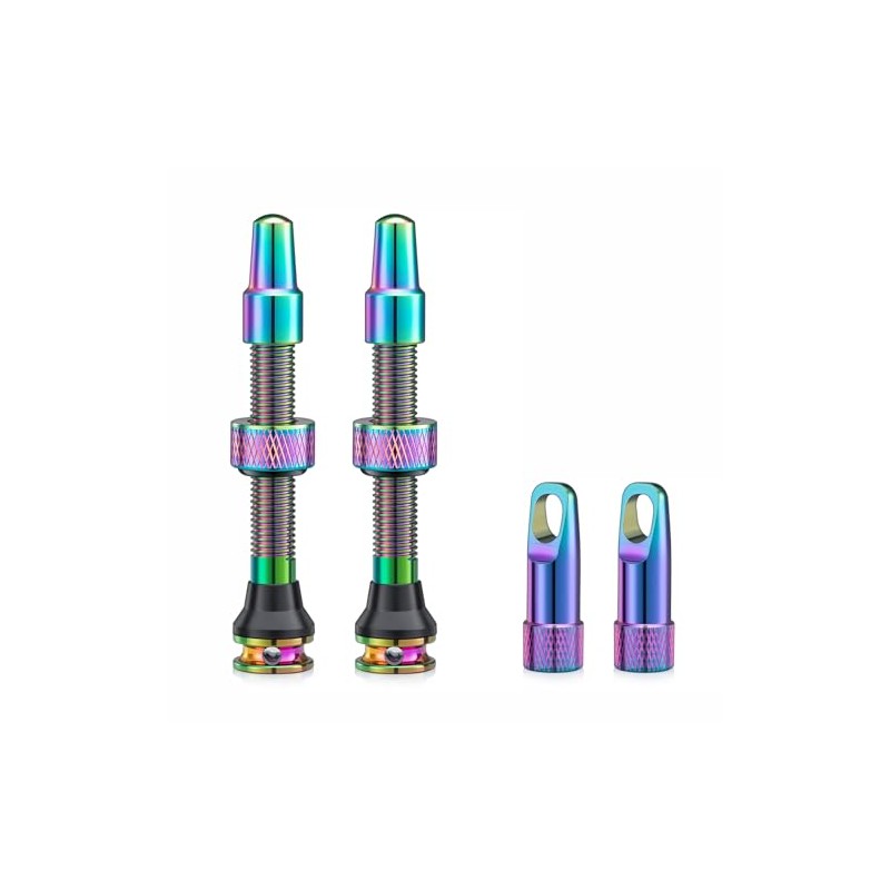 HZJD 2PCS Bike Tubeless Presta Valve Stem, Neon, Integrated Core