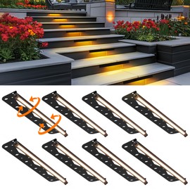 Teekuv 8 Pack 12 Inch LED Hardscape Lighting, 6W Retaining Wall Lights IP65 Waterproof Paver Lights, 12V AC/DC Low Voltage Outdoor Soft White 2700K Landscape Wall Lighting 50,000 Hours Lifespan