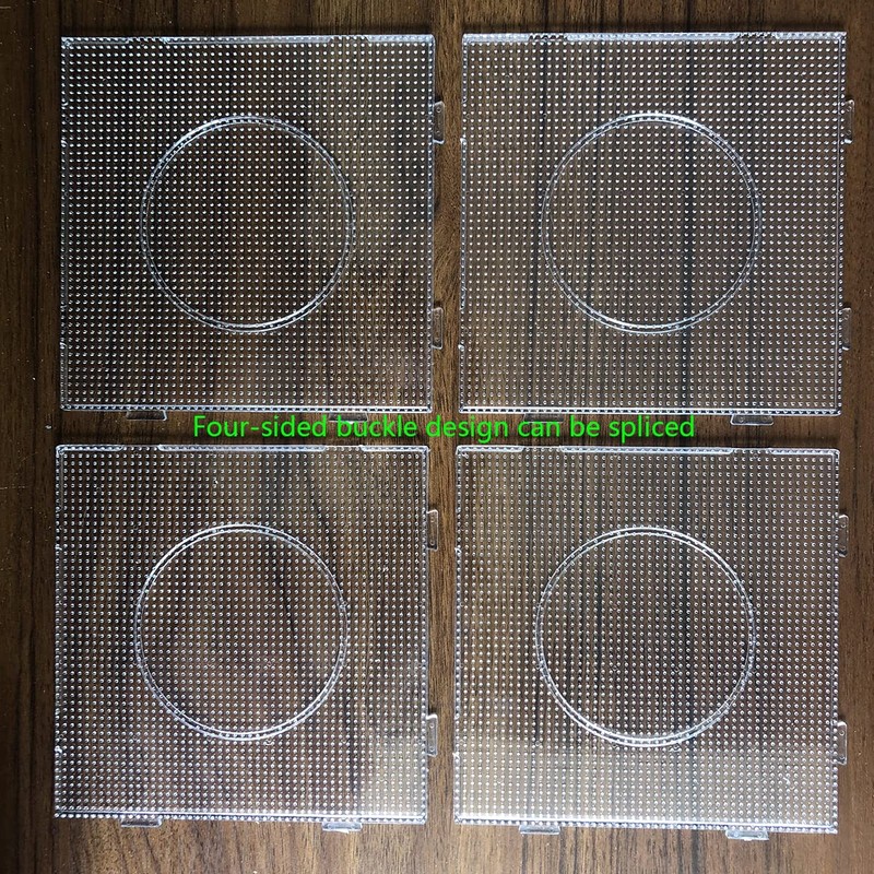 ZLLBTMO 4PCS 2.6MM Fuse Beads Boards Large Square Clear Plastic