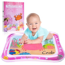 Wassermatte Baby Spielzeug 3 6 9 Monate, Wasserspielmatte Baby, BPA-frei, Spielmatte Baby, Aufblasbare Bauchzeit Matte, Spaßaktivitäten für das Wachstum Ihres Baby Geschenke für Babys(Rosa)