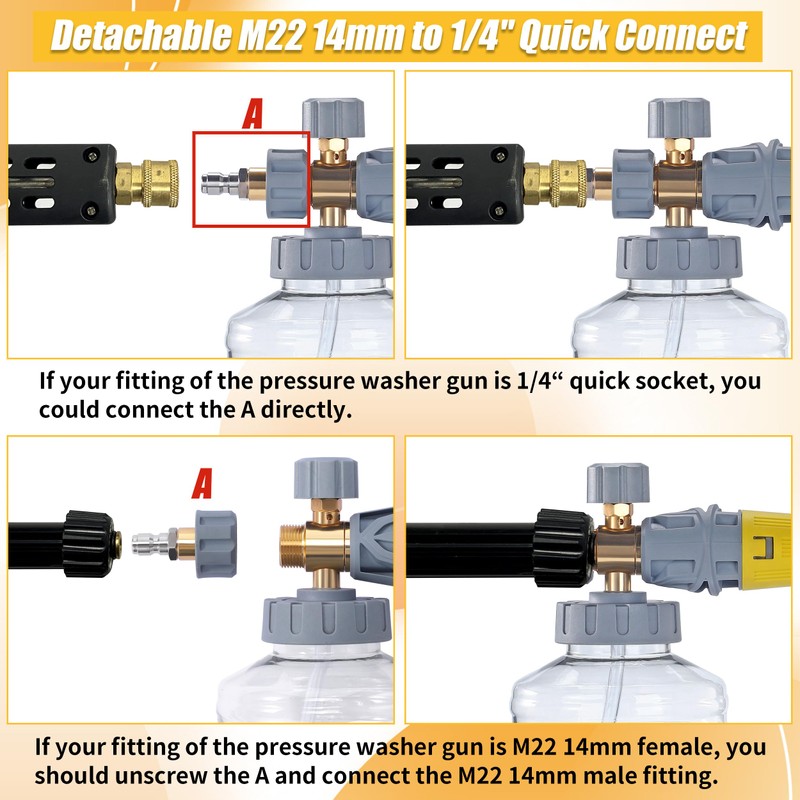 Tool Daily Foam Cannon for Pressure Washer with Dual Connector