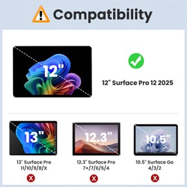 MoKo Pack of 2 Paper Screen Protectors for Surface Pro 12 Inch 2025, Matt, Anti-Glare, Scratch-Resistant, Writable, PET Film for Surface Pro 12 Inch, Compatible with Surface Pen