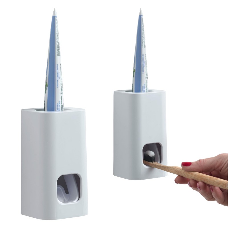 Gedy Seventy Toothpaste Dispenser, White Matte