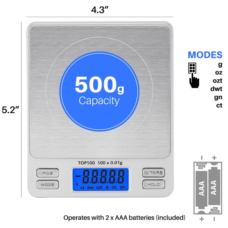 Smart Weigh Digital Pro Pocket Scale 500g x 0.01 Grams
