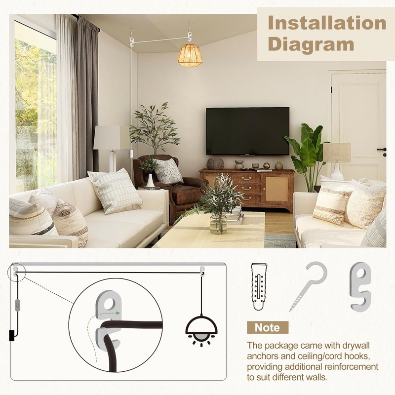 DiCUNO E27 Lampholder, Pendant Light Ceiling Lighting Fitting, Suspended Pendant