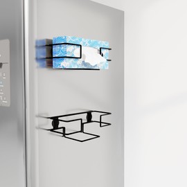 2Pack Magnetic Glove Dispenser Box Holder for Fridge Wall Mount Hold Tissue Paper Wipes, Fit for Kitchens Garages Car RVs Workshops Gardens Toolbox Hospitals Offices Metal