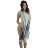 ToBeInStyle Women's Color Block Scarf with Stripe Accents - Mint