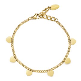 PALBOA Gold Chain Bracelet Adjustable Dainty Heart Bracelet Cute 18k Gold Plated Bracelet for Women Jewelry Gifts, no gemstone