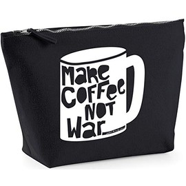 Hippowarehouse make coffee not war printed make up cosmetic wash bag 18x19x9cm