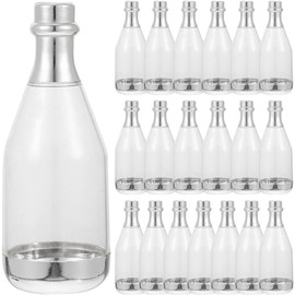 20pcs Bottle Shaped Candy Boxes Clear Bottle Container Party Favor Containers for Shower Wedding Birthday Party(Silver)