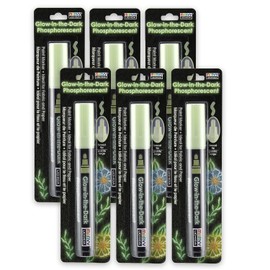 Marvy Uchida Green Glow in The Dark Fabric Marker, Pack of 6, 6 Count