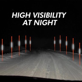 5ft Green Pro Snow Stakes - 60" x 5/16" Driveway Markers, Pointed Tip, Hy Viz Reflective Tape, Armor Cap (Choose Quantity) (50)